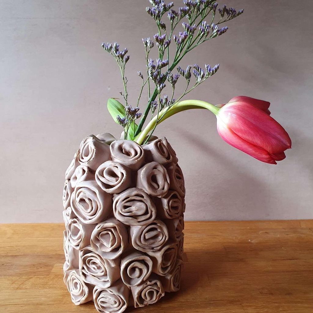Handmade pottery flower vase