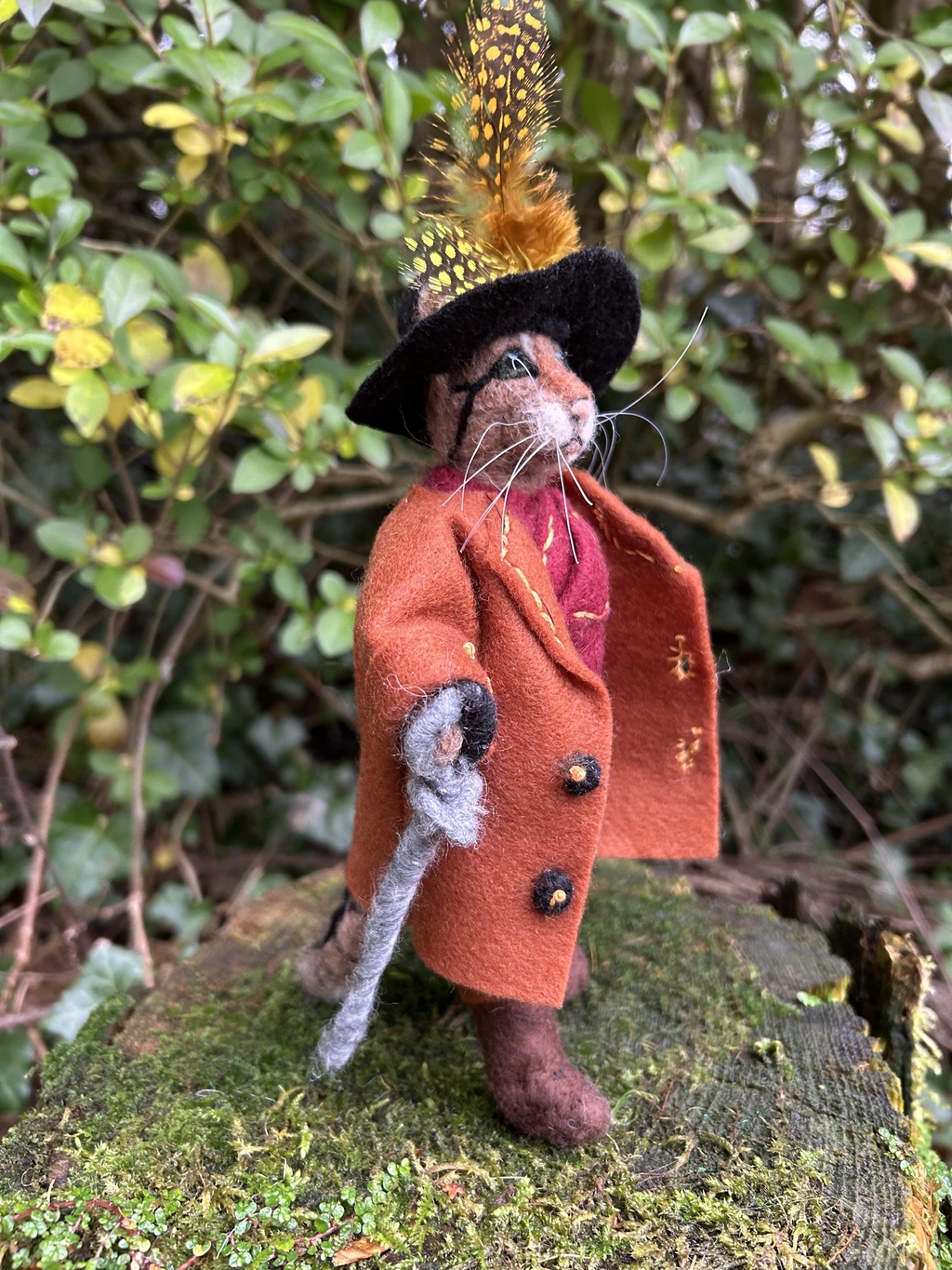 Puss in Boots from the new Fairy Tail Collection, Needle felted wool sculpture by The Crafty Cambrian