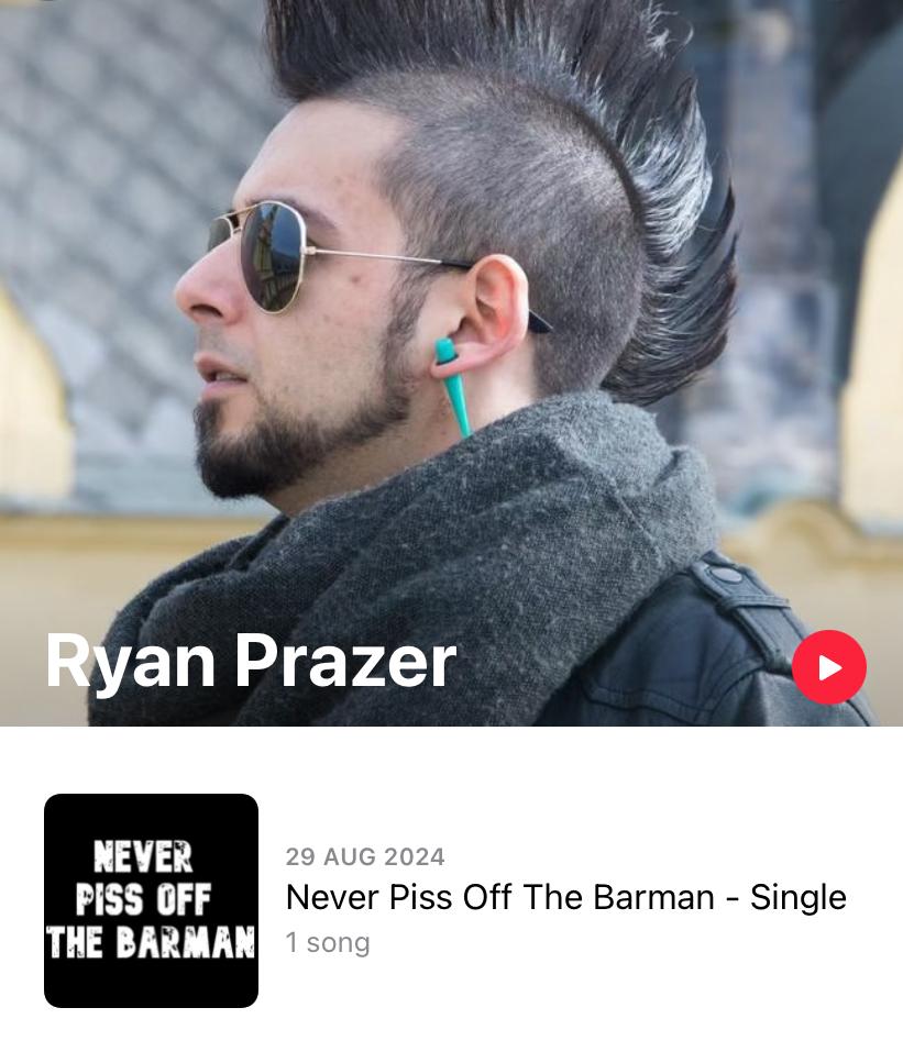 A picture from Ryan Prazer’s Apple Music Artist Page