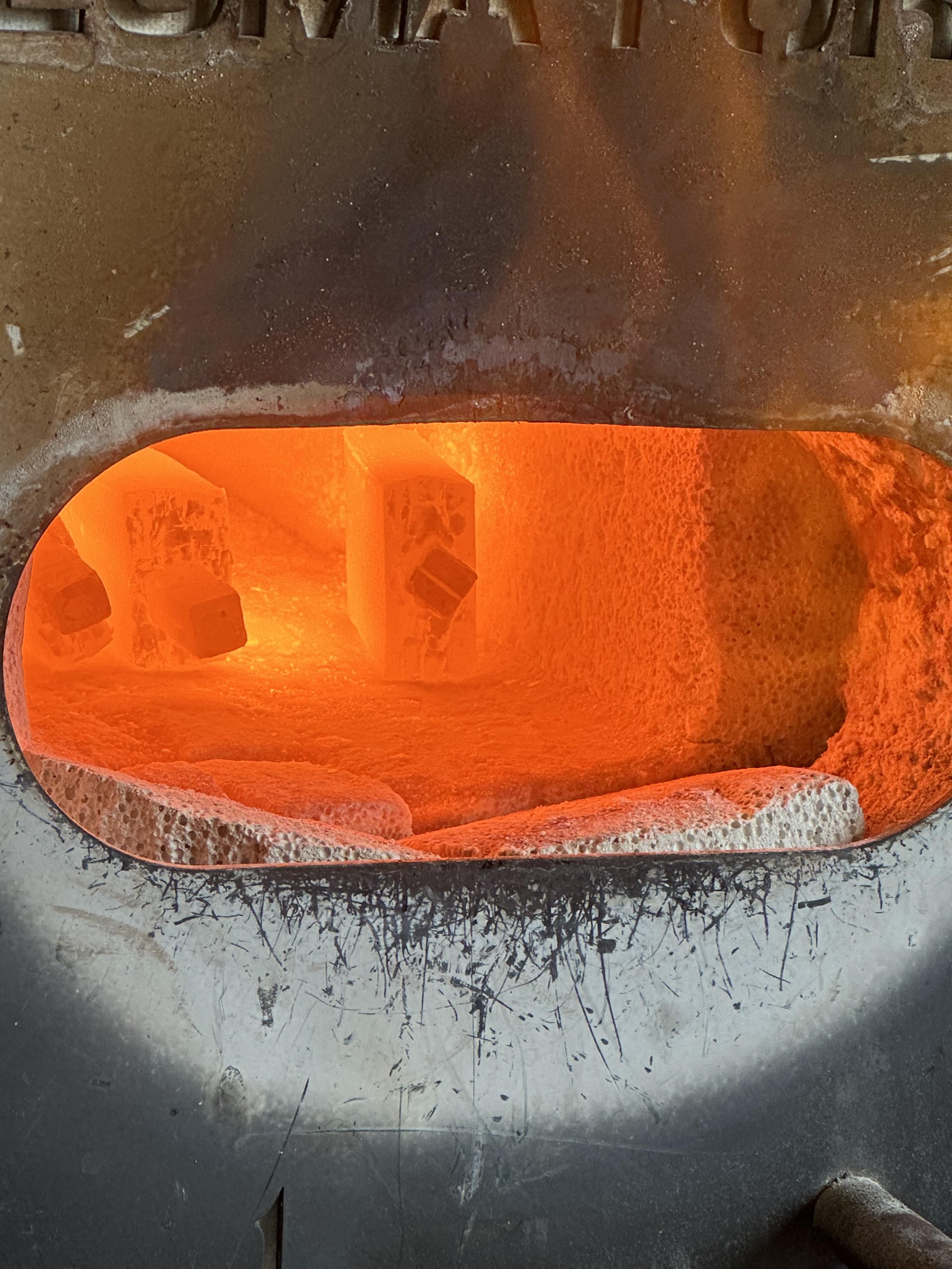 Forge with billets of steel in it