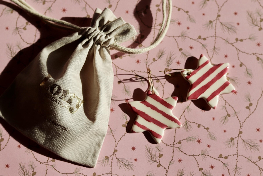 Bijoux, cadeau, Noël, artisanat, céramique, pièce unique, céramique, Ardèche