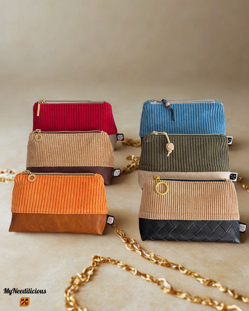 Verschiedene MyNeedi GlamBag Mini - Necessaires. 

Handmade Necessaires & Organizer für Damen von MyNeedilicious – handlich, alltagstauglich und mit Liebe in der Schweiz gefertigt.