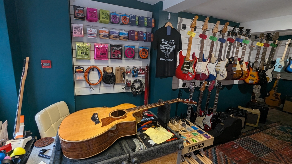 Big Al's Music Emporium Wem Shropshire Guitar repairs & setups a speciality. 