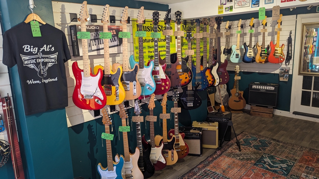 Big Al's Music Emporium Wem Shropshire. Quality new and used electric guitars for sale. 