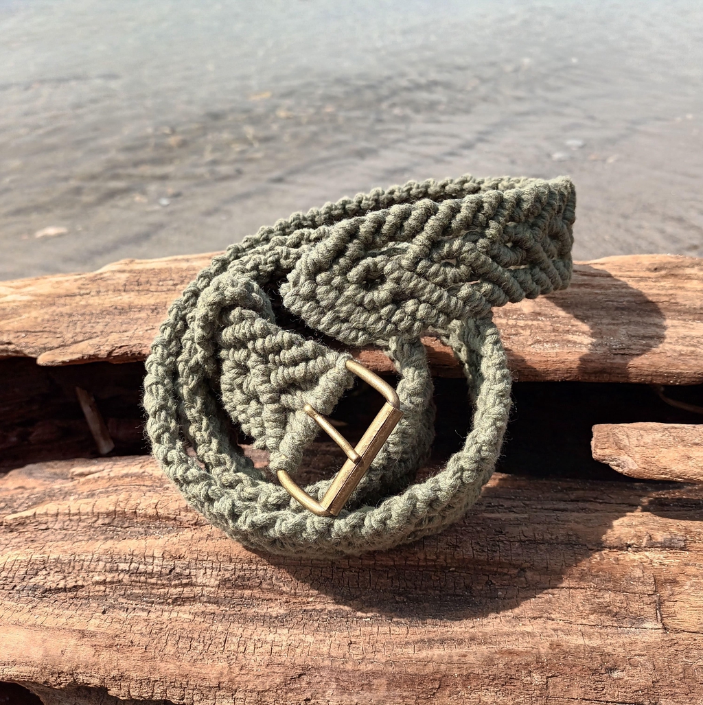 ceinture en macramé de coton réalisée sur mesure