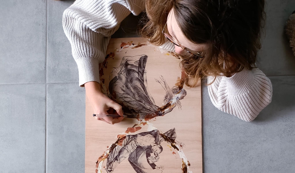 Cassie Poinsenot, L'artiste des couples. Dessin au stylo Bic. Portraits de couples.