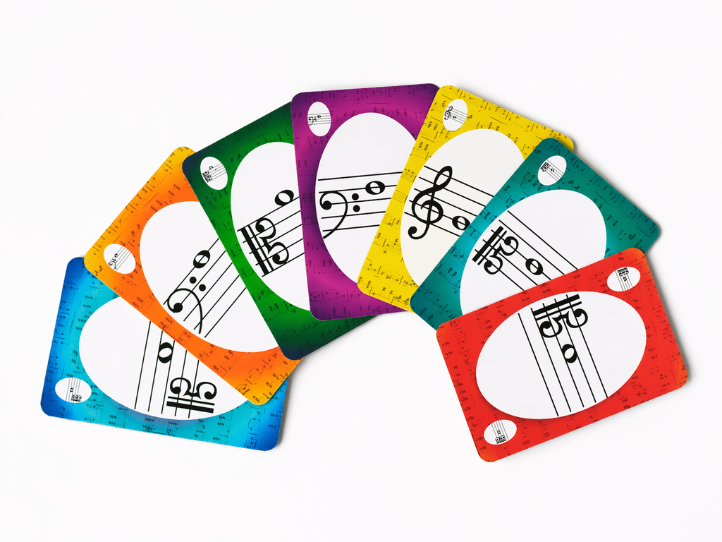 Fun card game for musicians, to learn the 7 clefs