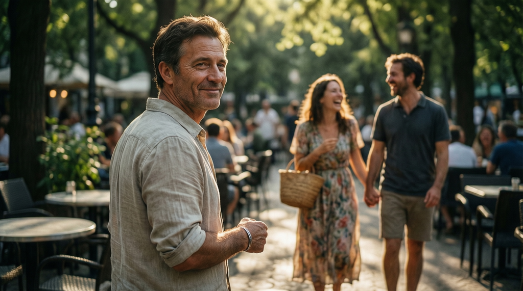 Un homme heureux et un couple heureux