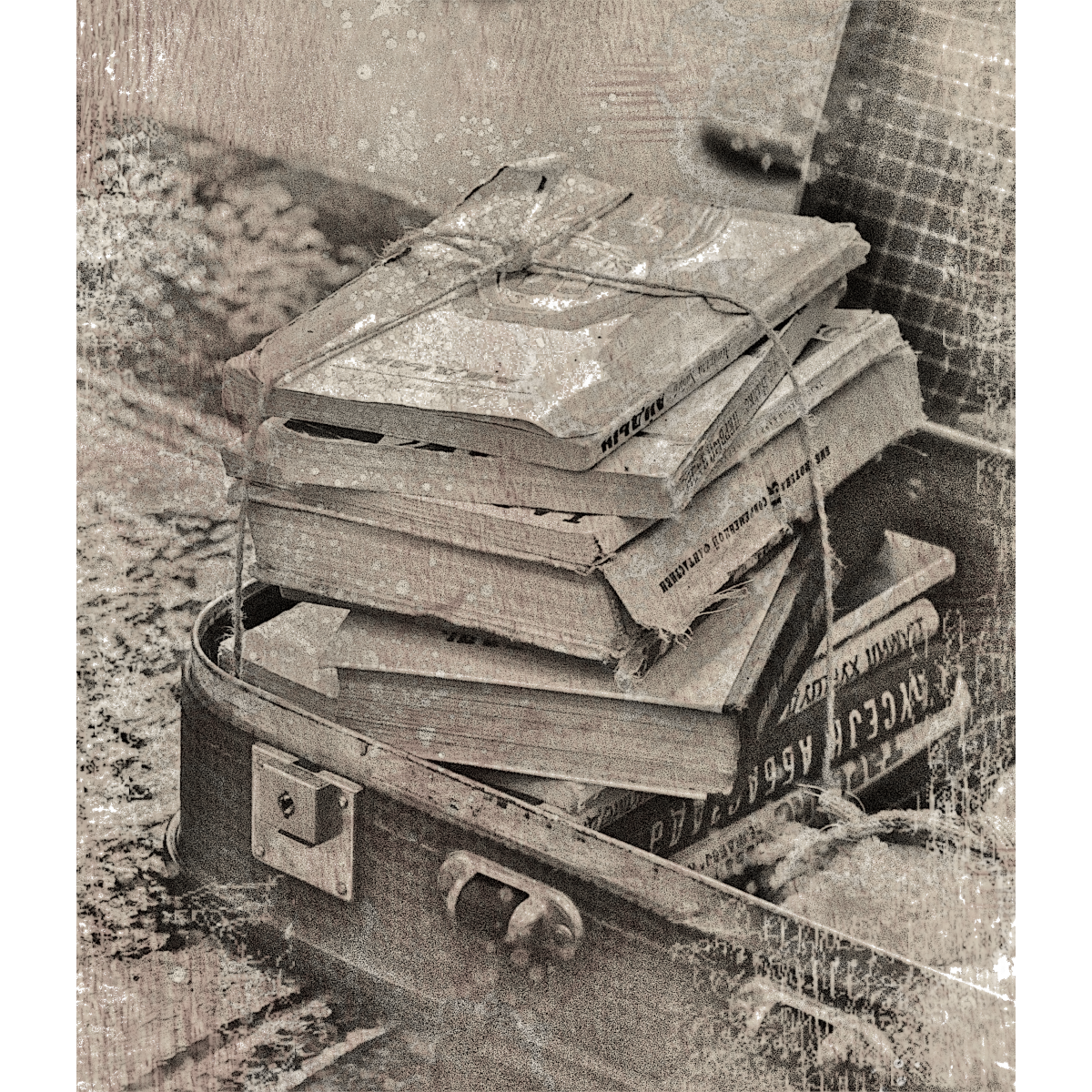 Une valise avec des livres
