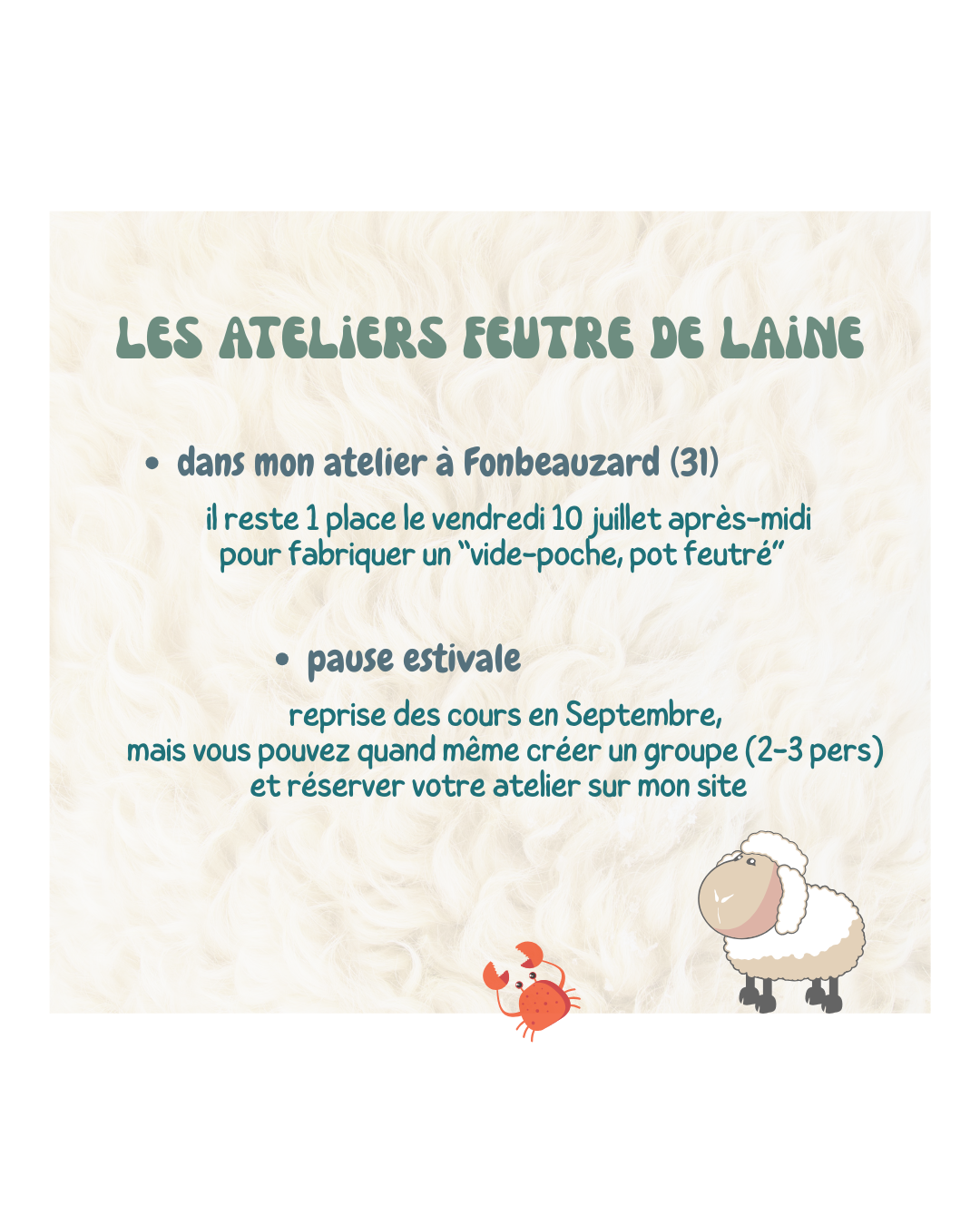 les ateliers laine feutrée