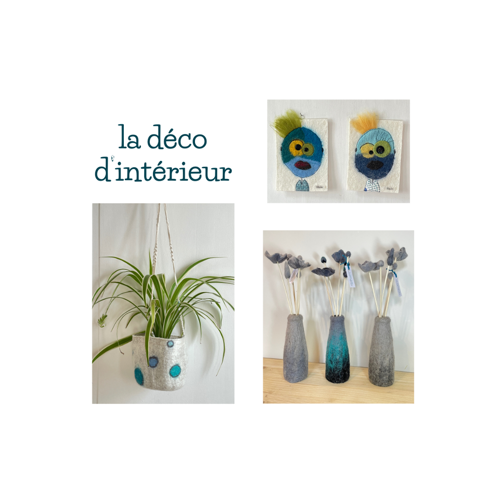 la décoration unique et colorée en laine feutrée