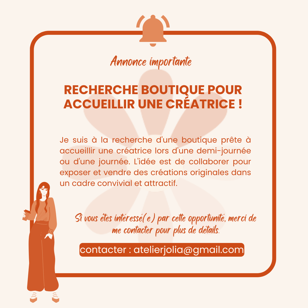 Recherche boutique pour accueillir une créatrice