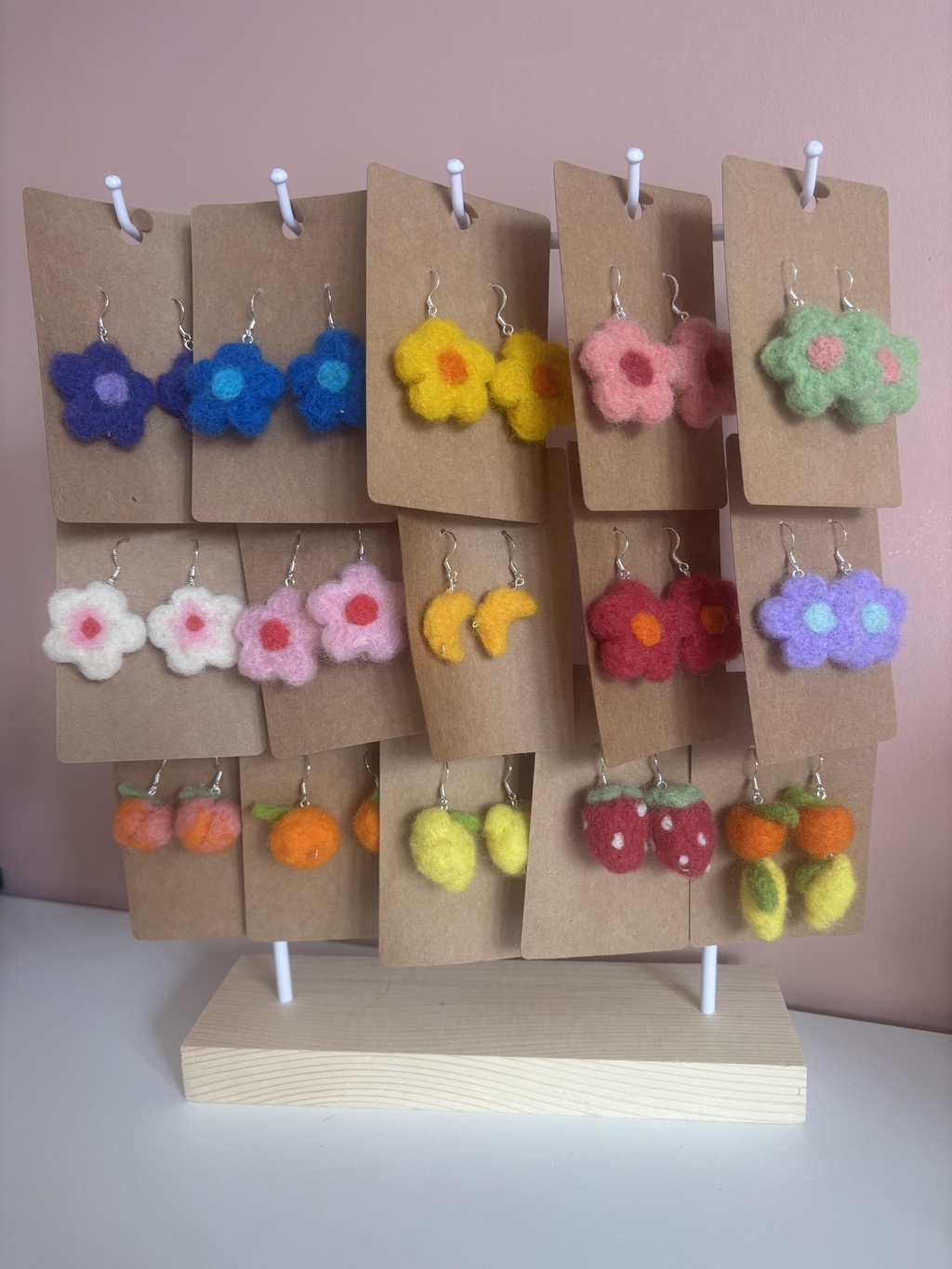 Needle-felted earrings