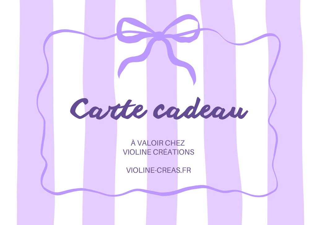 Visuel de carte cadeau, violet et blanc