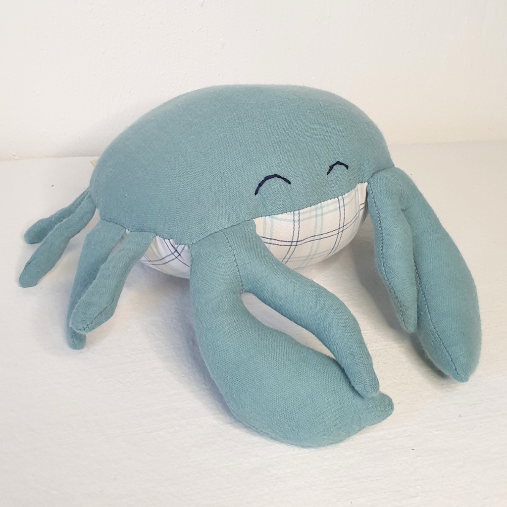 doudou jolies gueilles crabe en tissu surcyclé
