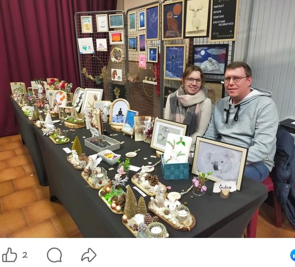 photo du marché de noël, exposition et créations