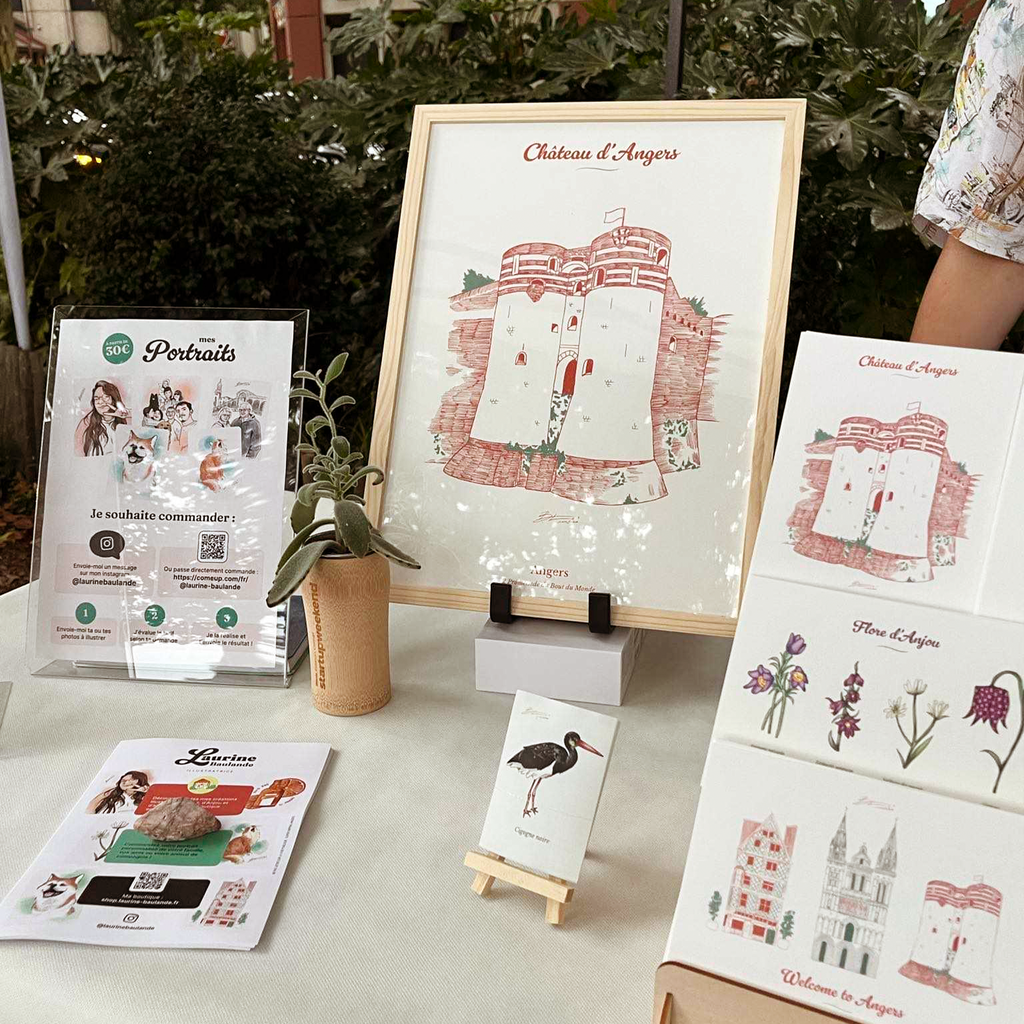 Photo démonstrative de mes illustrations de la collection Angers et Anjou