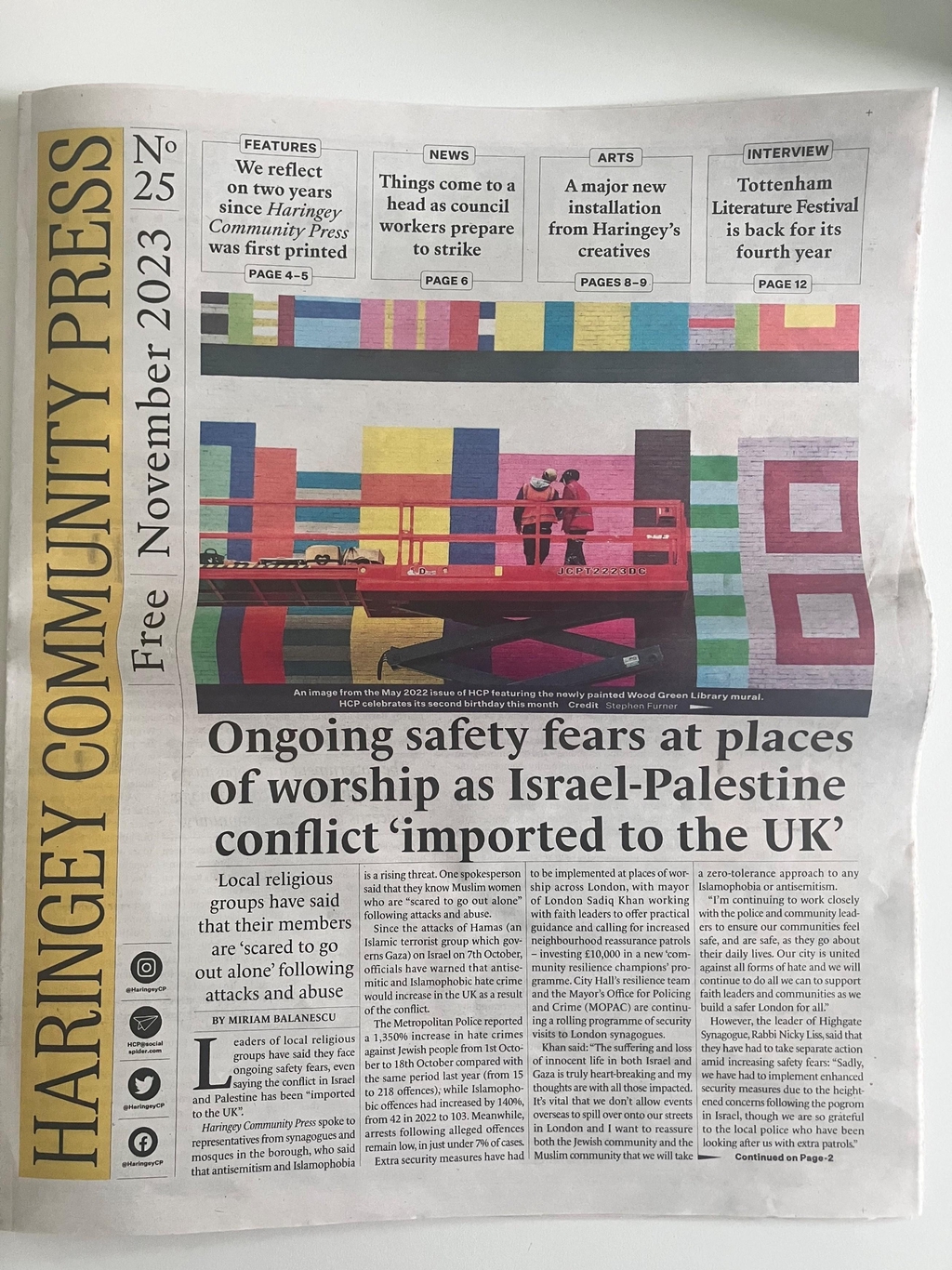 Article on Haringey Community Press about Haringey-based artist Luciano Rocha of House of Frisson, ahead of Haringey Feast.