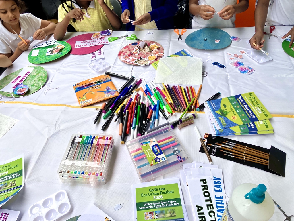 Clean Air Day Collage Workshop facilitated by House of Frisson, at Chestnuts Community Centre as part of Go Green Eco Urban Festival - Voices of River Moiselle