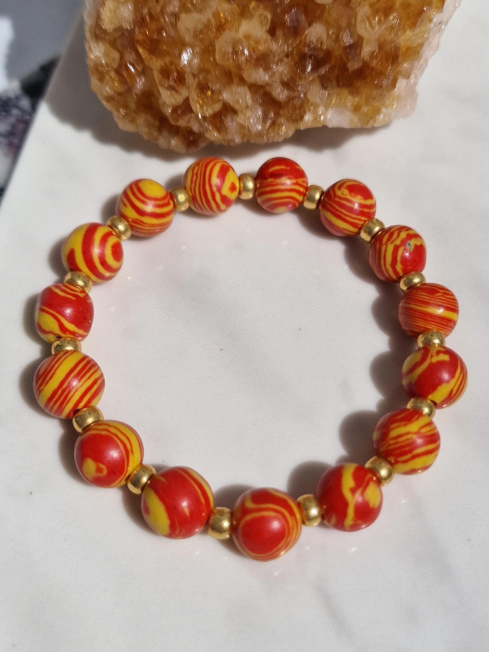 Fun & adjustable stretchie orange & yellow medium bracelets
