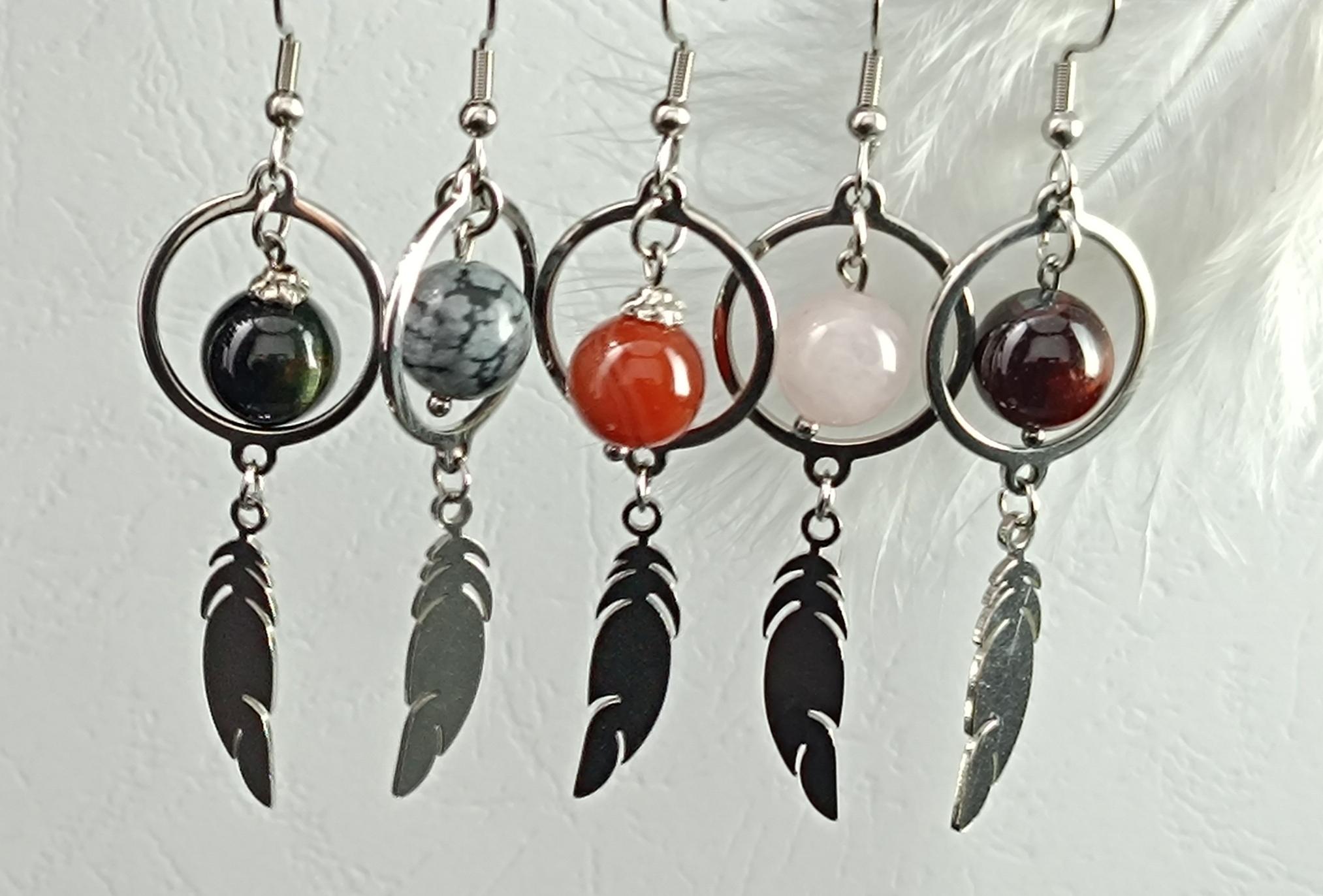 Boucles d'oreilles en pierres naturelles