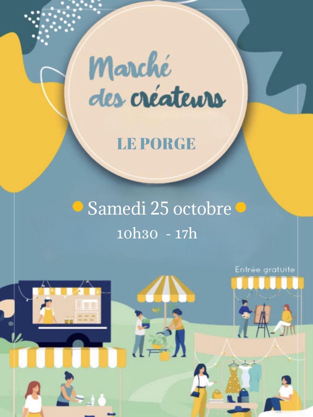 Affiche Marché des créateurs - Le Porge - Samedi 25 octobre 2025 