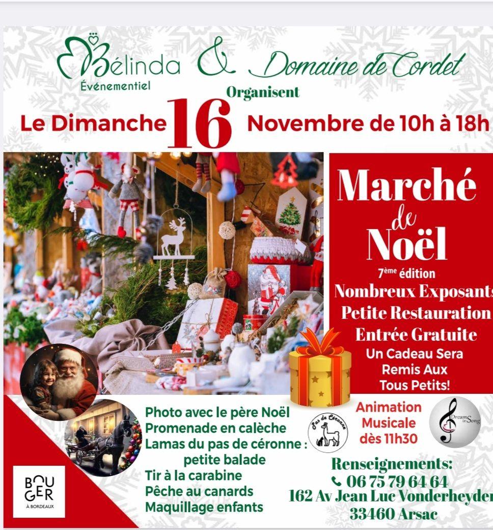 Affiche du marché de Noël au Domaine de Cordet à Arsac le dimanche 16 novembre 2025