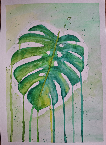 Monstera (2025), Watercolour, A3