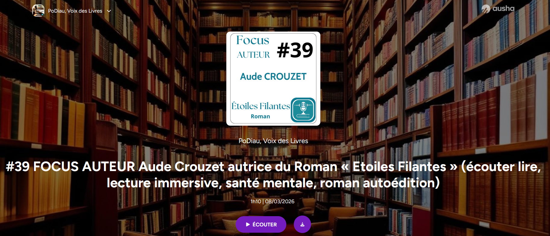 focus autrice ; échange littéraire ; aude crouzet ; autoédition ; autrice française ;