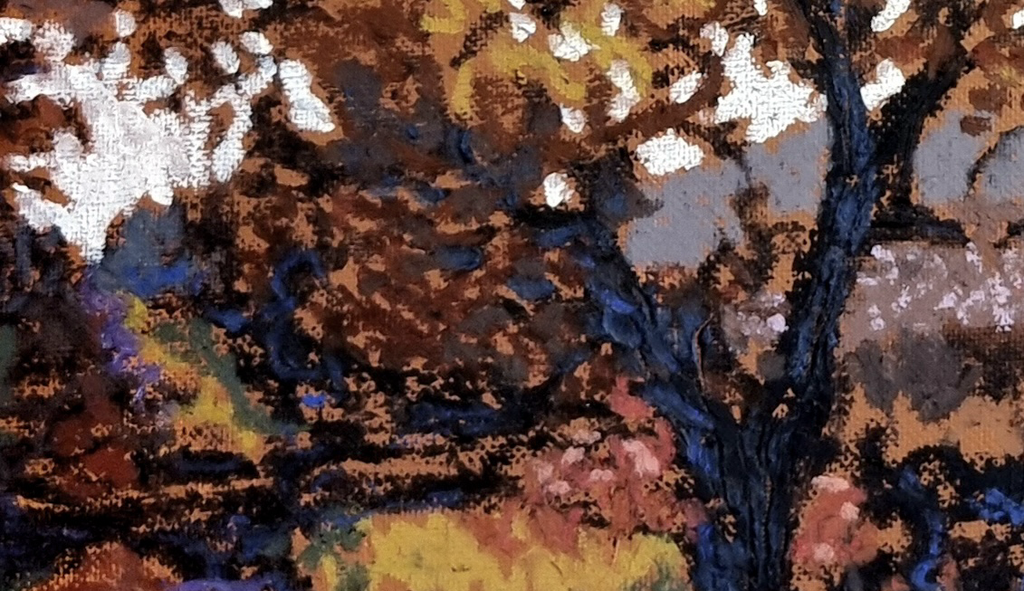 Expressive oil pastel marks