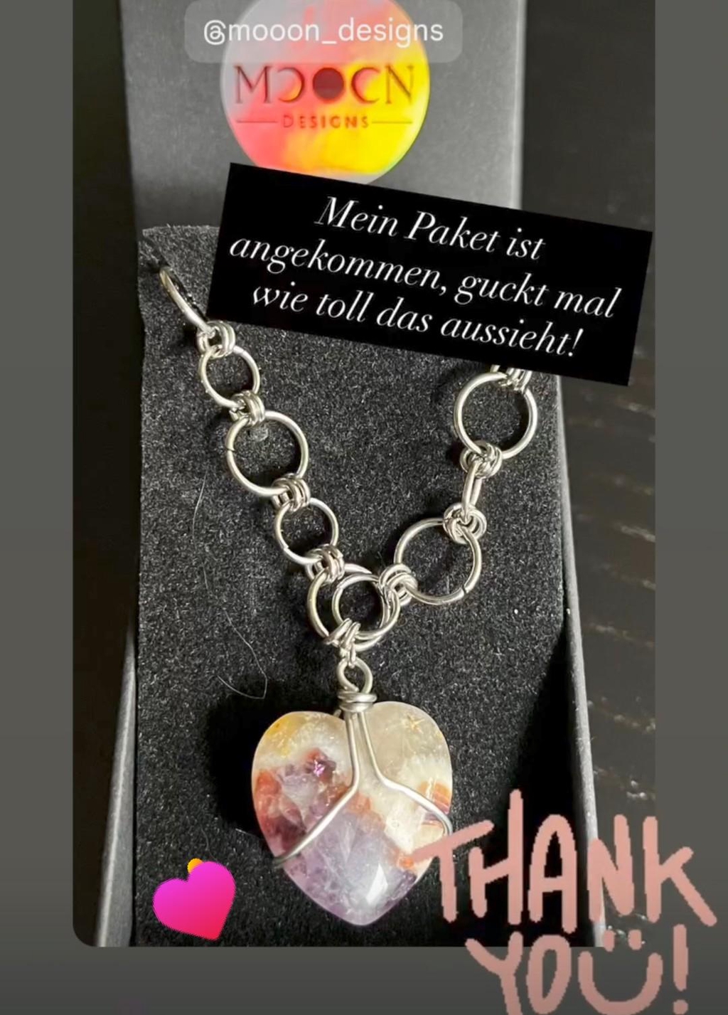 Instagram Post: Mein Paket ist angekommen, guckt mal wie toll das aussieht!
THANK YOU