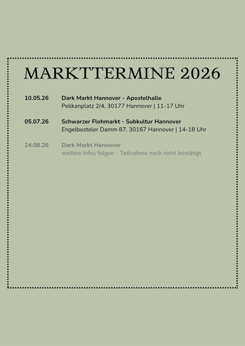 Markttermine.