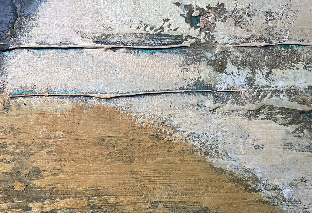 Modern brown and beige abstract painting with textured fluid strokes and geometric lines, ideal for minimalist home decor.
