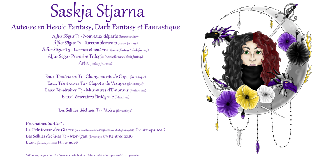 Saskja Stjarna 
Auteure en Heroic fantasy, Dark fantasy et fantastique