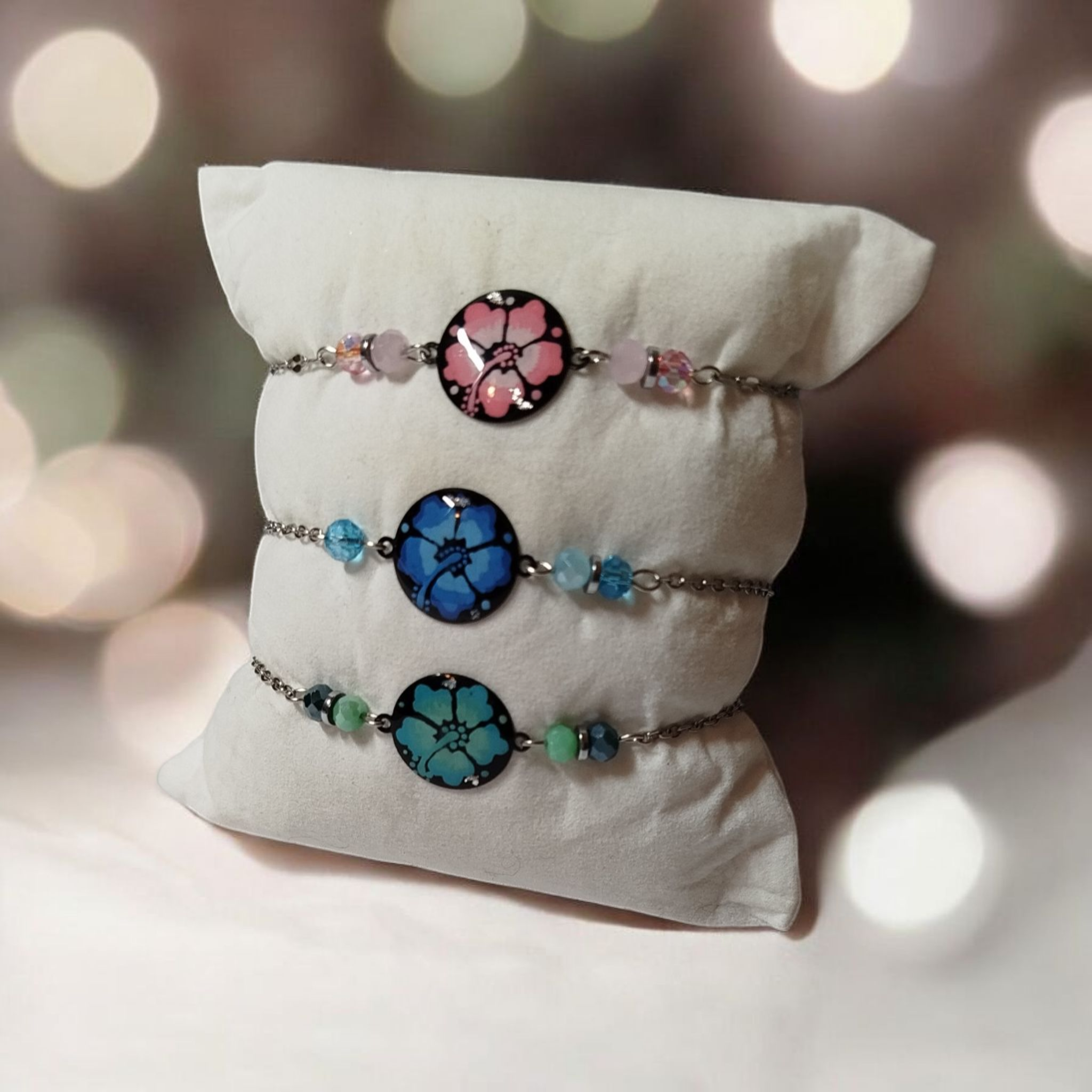 Bracelets Flora dessinés acier