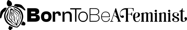 Born to be a feminist - Logo - Meeresschildkröte mit Königin auf ihrem Panzer - Schwarz Weiß Grafik