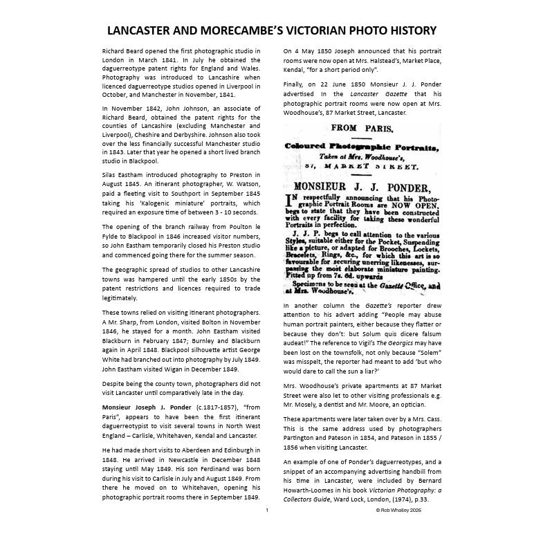 Lancaster and Morecambe's Victorian Photo History © Rob Whalley, 2026