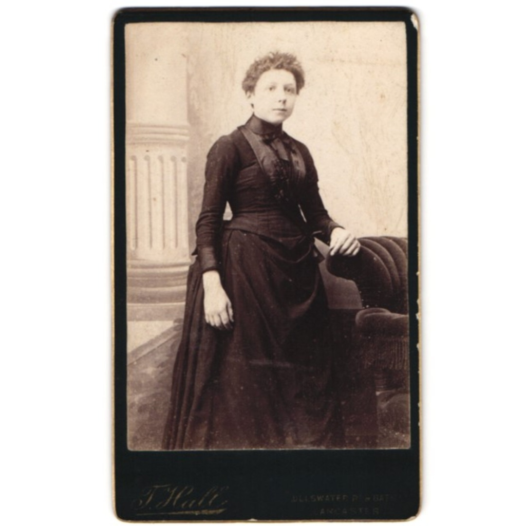 CDV portrait of a lady by Thomas Hall, Ullswater Road, Lancaster, circa 1890.