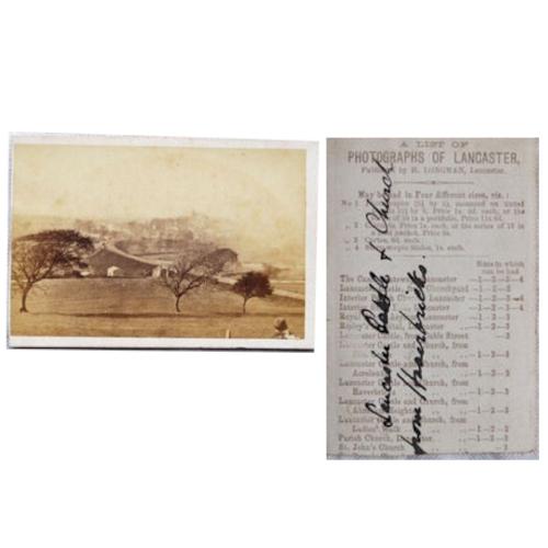 Photo of "Lancaster Castle & Church from Haverbricks" by H. Longman.