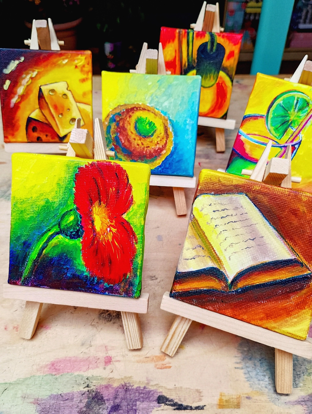 Mini schilderijen acryl op doek kopen