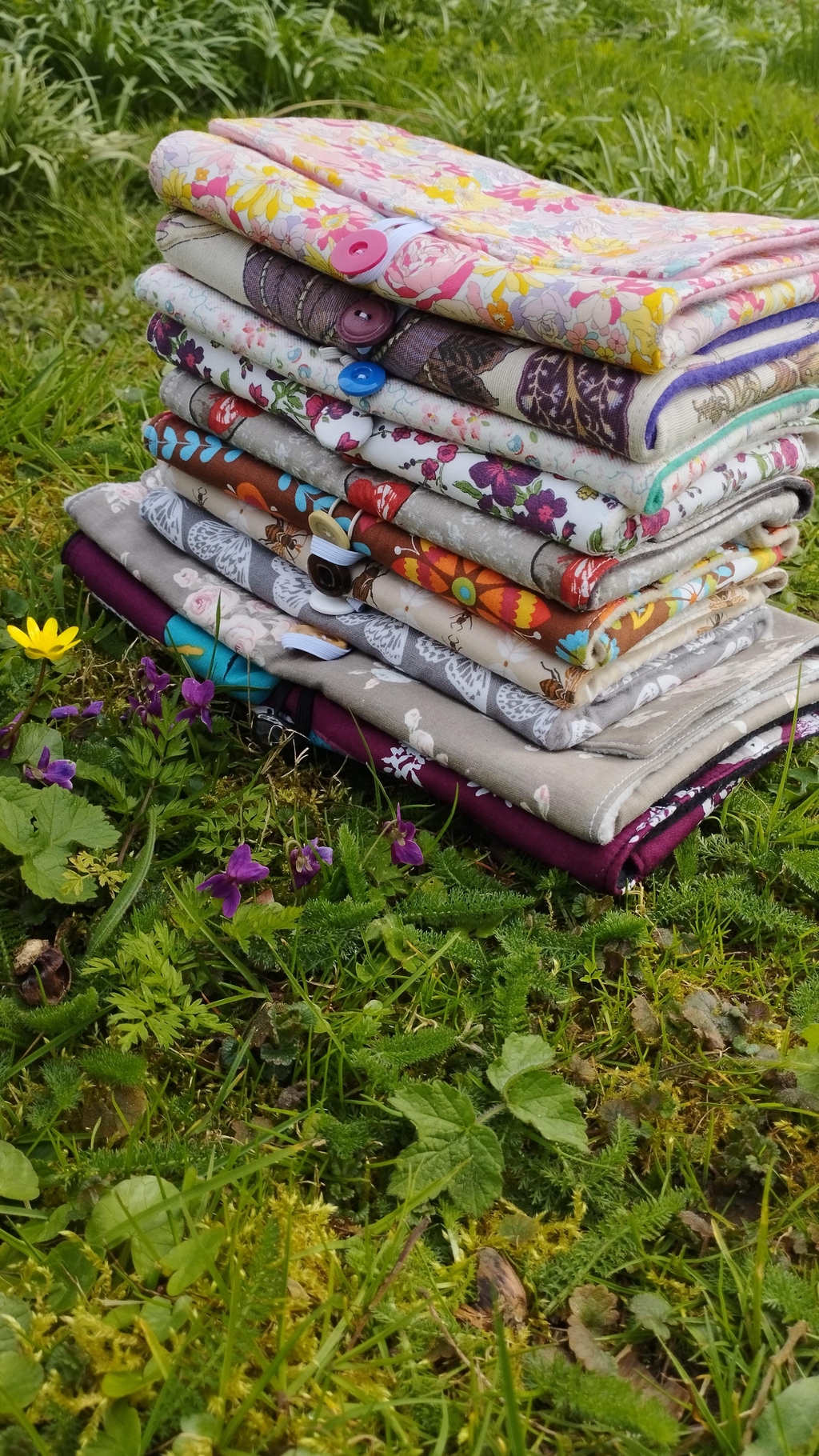 Protèges livres tissus nature et printanier