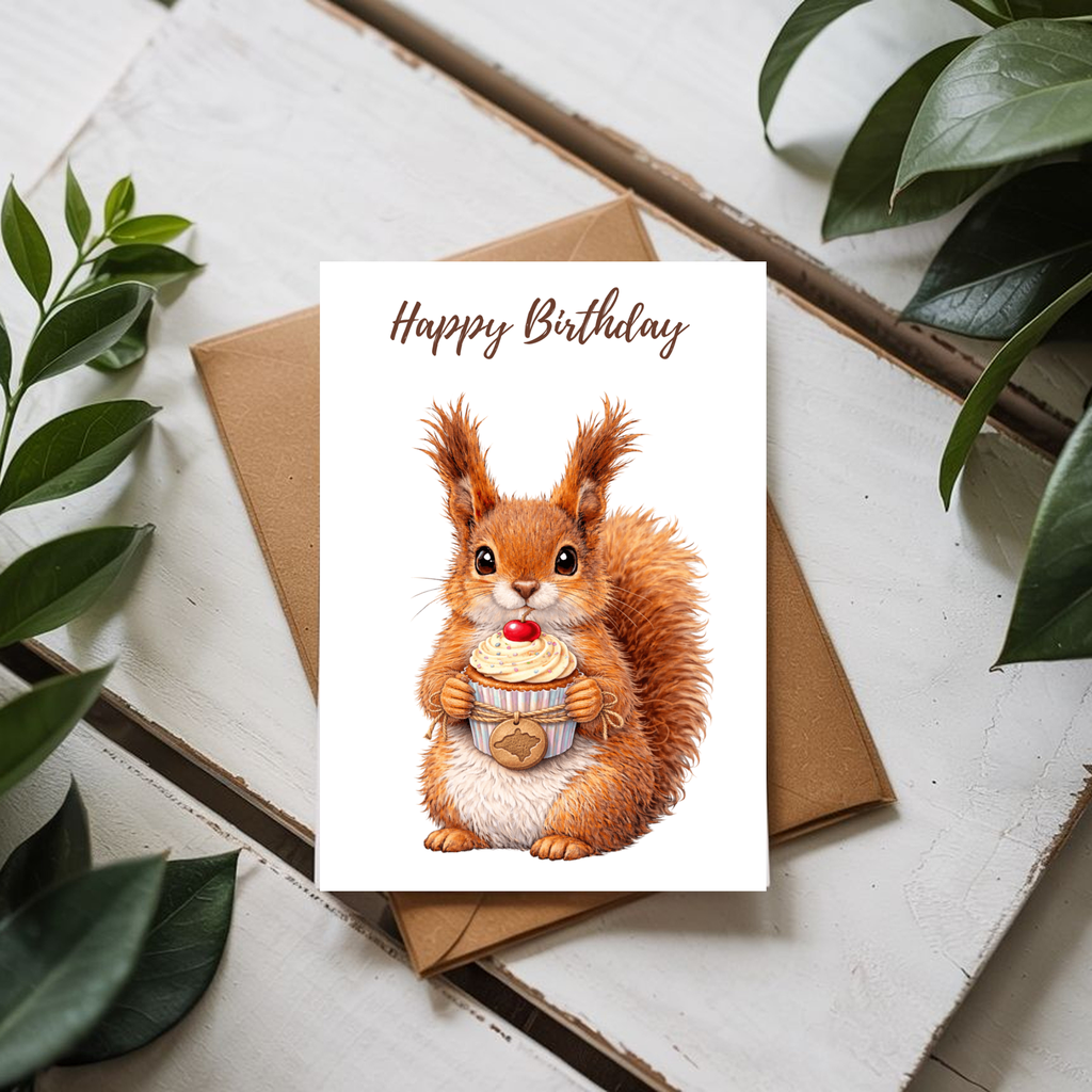 A range of greetings cards featuring Rose the Red Squirrel from the Isle of Wight