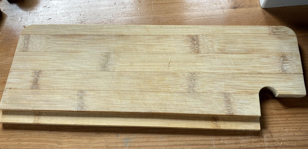 A bamboo chopping board
