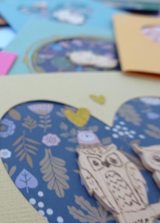 Cartes fait main, bois, pyrograveur, idée cadeaux, cartes postales unique