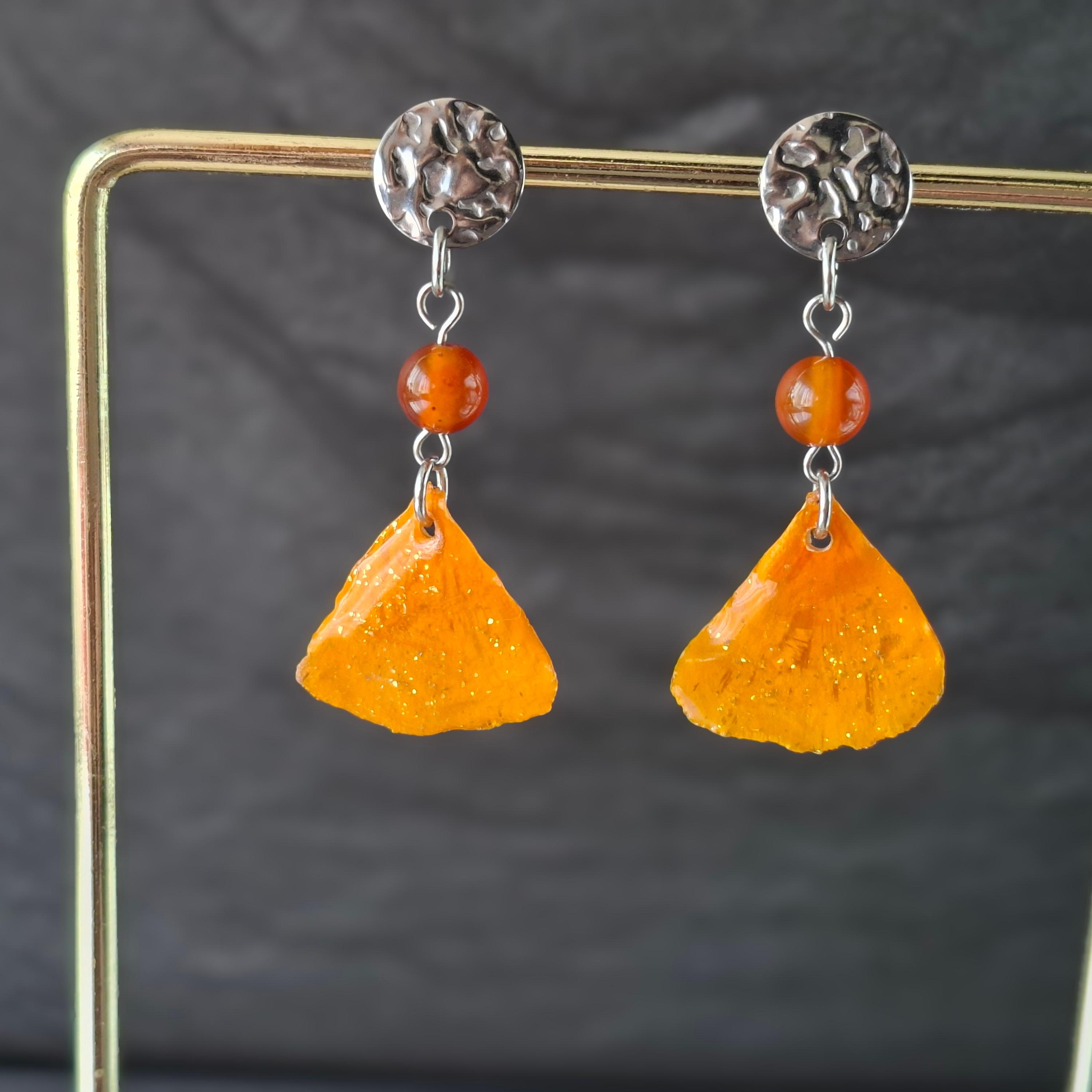 Boucles d'oreille végétale et minérale