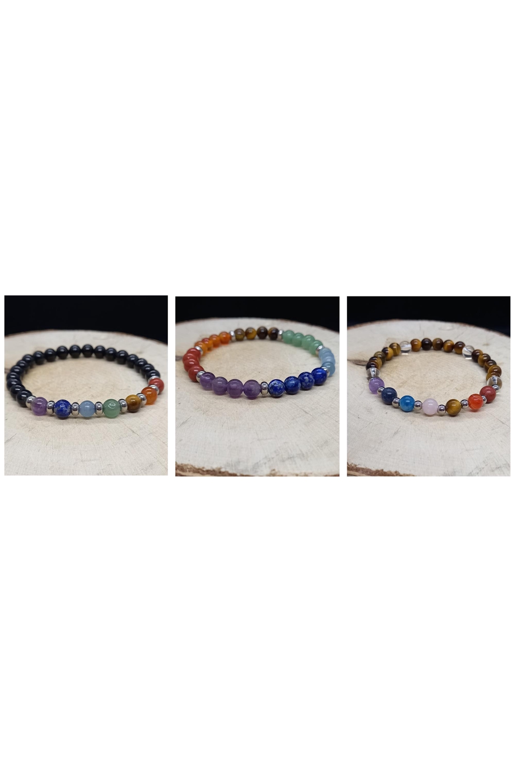 Bracelet 7 chakras véritables pierres naturelles