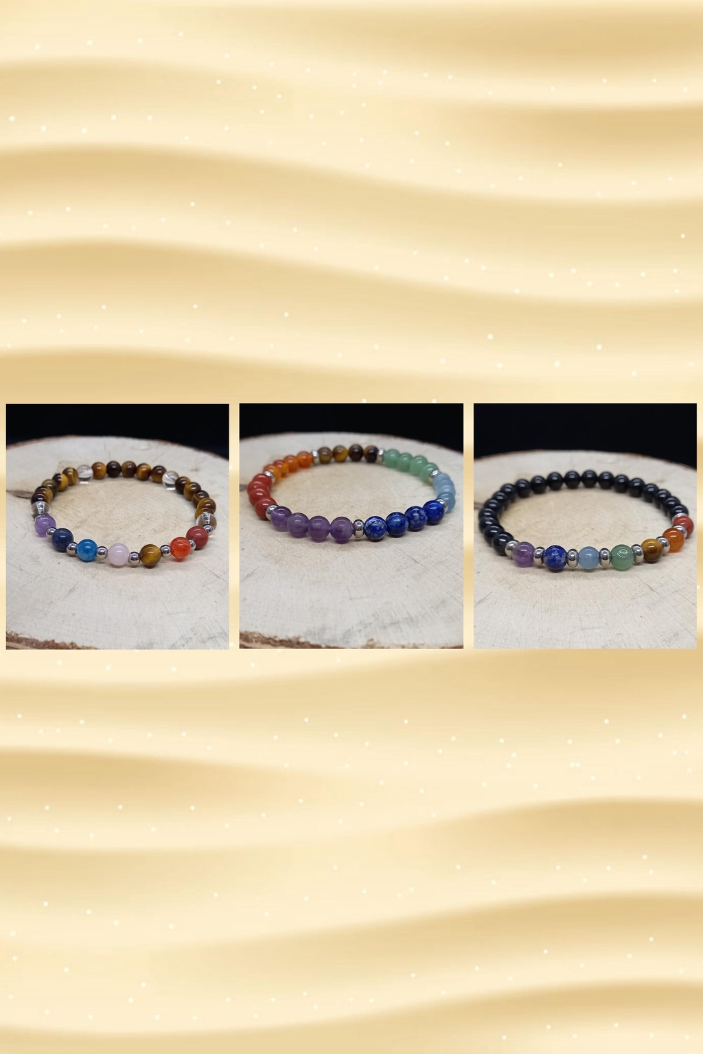 Bracelet 7 chakras véritables pierres naturelles
