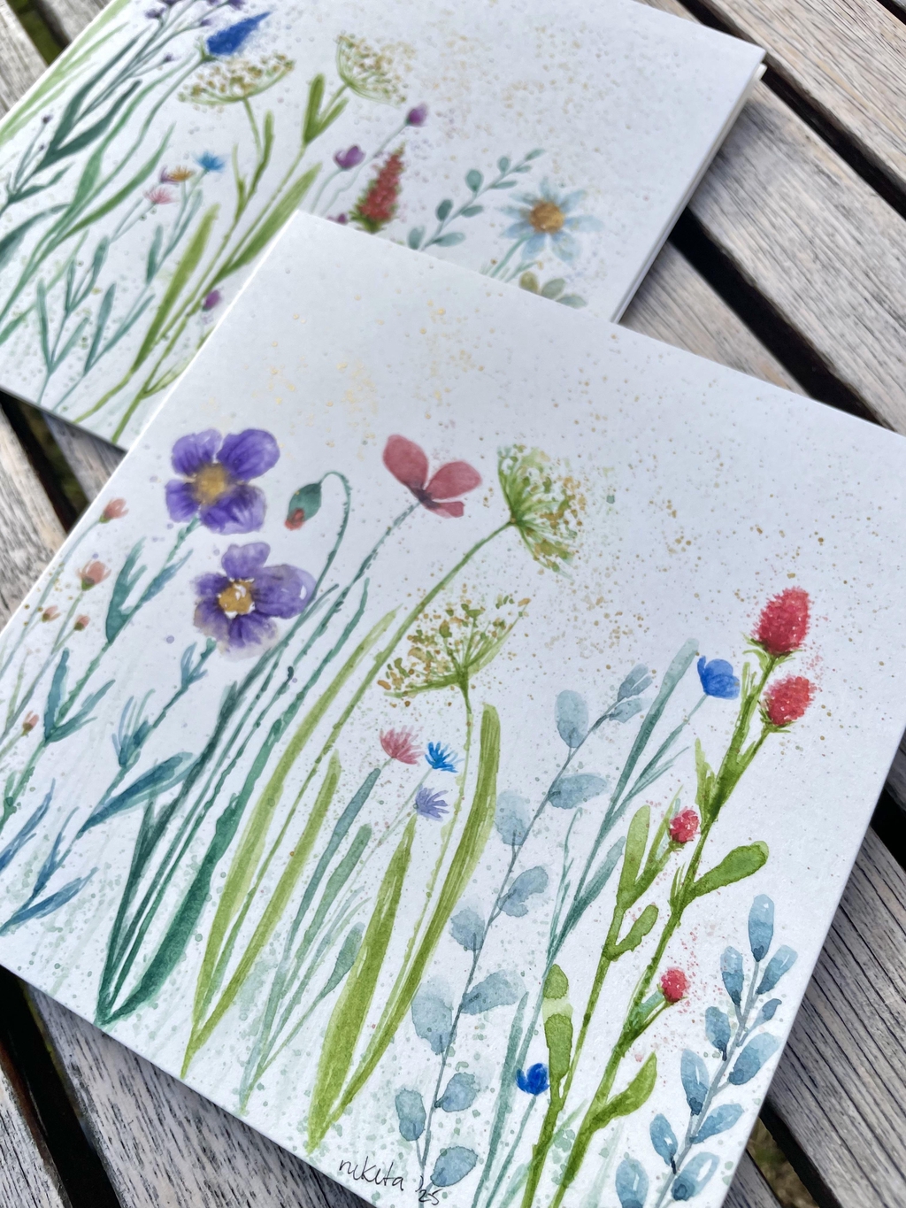 watercolour cards; wildflower cards; watercolour wildflowers; botanical cards
