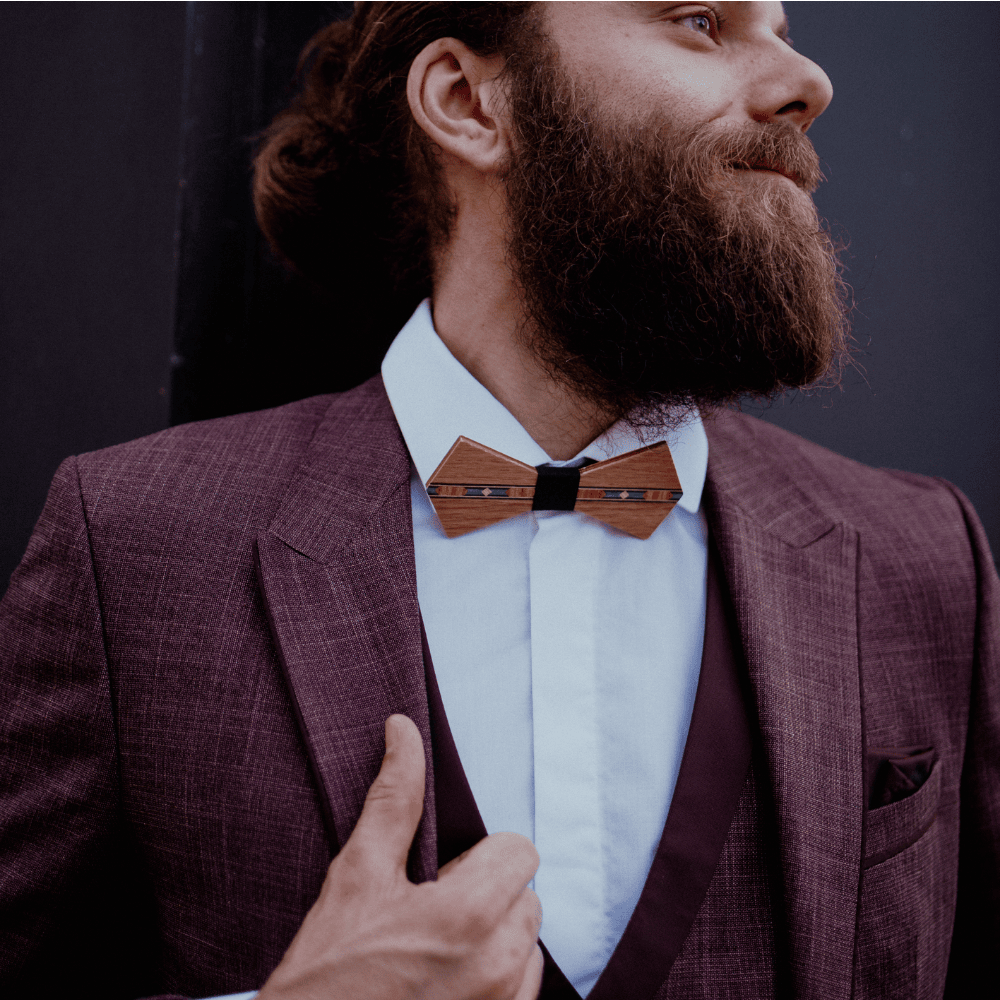 Marqueterie de bois d'un nœud papillon