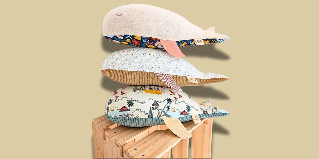 Baleine décorative, fait en France, pour offrir comme cadeau de naissance 